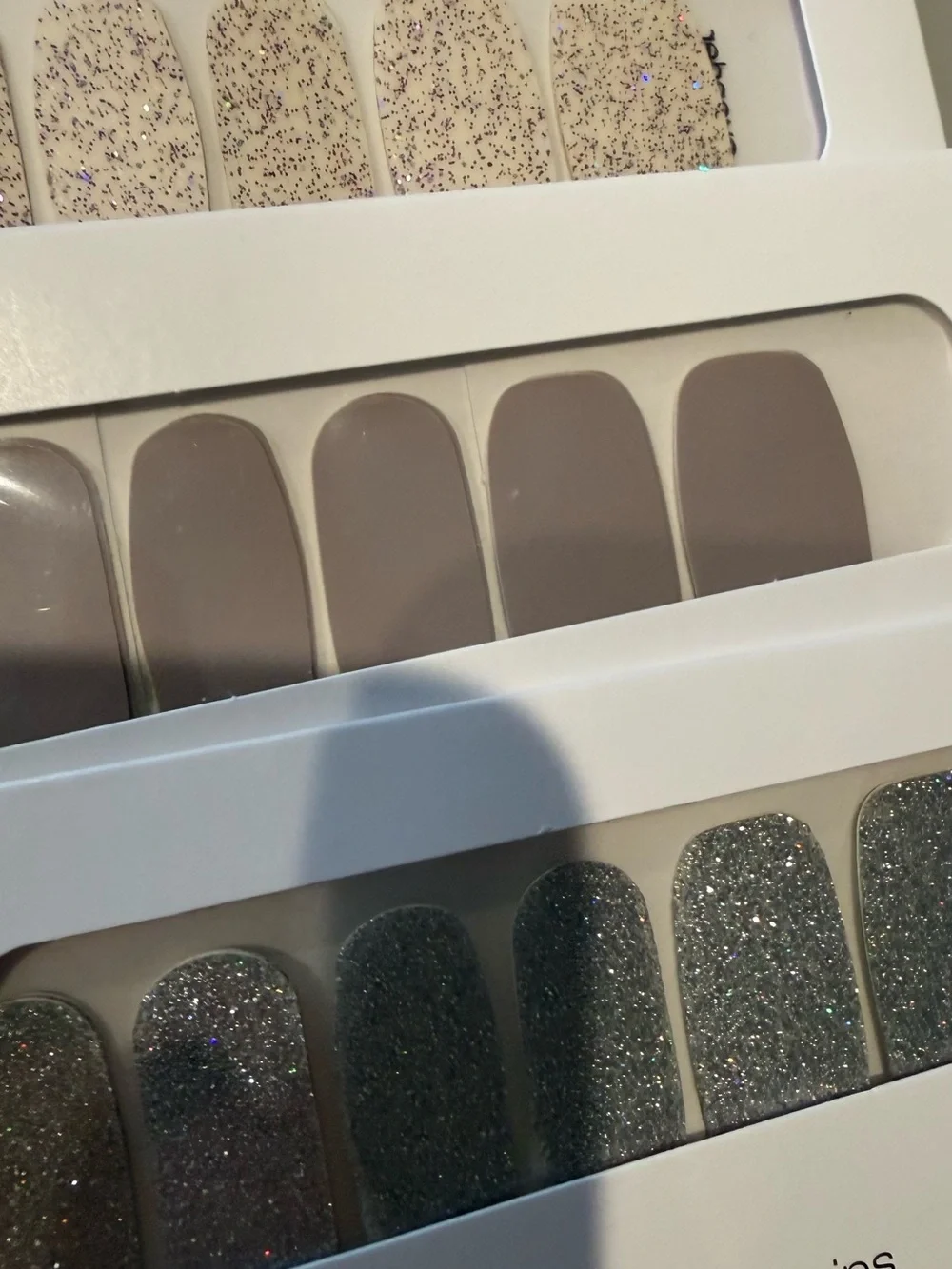 3 new packages color Street Silver & gray-ish nail wraps in solid and Glitter.